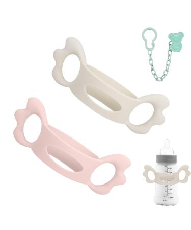 Bottle handles 2PC bottle handle holder baby feeding care bottle holder baby bottles handles baby bottle handles silicone baby silicone bottle handles for baby bottles outside diameter over 6 cm