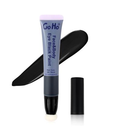 Go Ho Black Face Paint Easy-to-Use Oil Based Black Face Paint Stick Waterproof Black Face Body Paint for Halloween Cosplay Zombie Skeleton Clown Goth Makeup Eye Black For Sports
