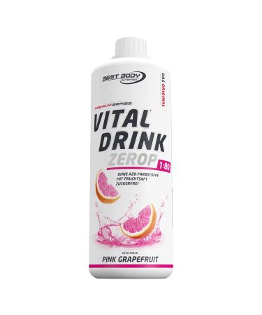 Best Body Nutrition Vital Drink Zerop - Pink Grapefruit original beverage concentrate - syrup - sugar -free 1:80 results in 80 liters of finished drink 1000 ml pink grapefruit 1 l (1 Pack)