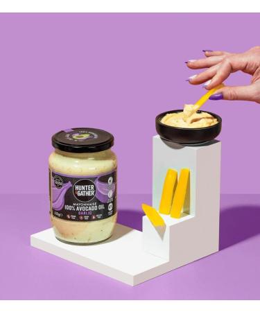 Hunter & Gather Garlic Avocado Oil Mayonnaise 630g | Paleo Keto Avocado Mayo with British Free Range Egg Yolk | Gluten & Sugar Free Avocado Mayo | Lemon Zest & Black Pepper | 630g - Buy Online on SooperMarket.com