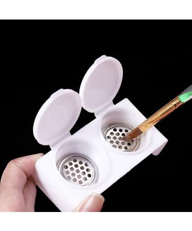 FOMIYES Double Cup Plastics Nail Art Cup Bowl Soaking Dish Dappen Dish with Lids for Mixing Acrylic Powder Liquid for Nail Art Manicures Tools - Buy Online on SooperMarket.com
