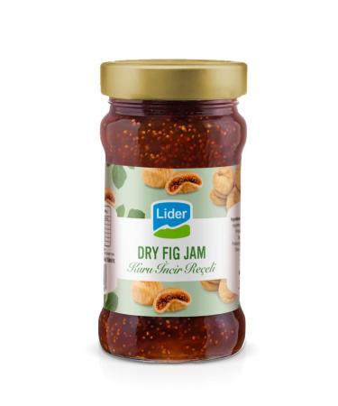 Lider Dry Figs Jam for Brekafast Lunch an Dinner Gluten Free Preservative Free Colouring Free Suitable for Vegan and Vegeterian 380 gr