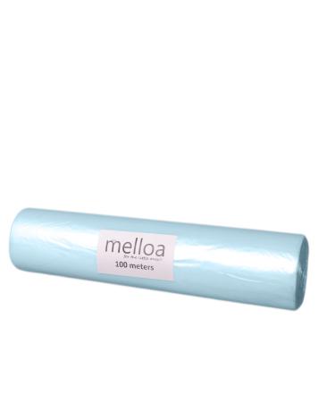 Melloa refill film for diaper pail compatible with Tomme Tipee Sangenic Tec Simplee Twist & Click for refill cassettes (blue 100m) 10 pieces (1 Pack) without paper tube blue