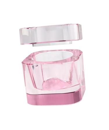 Sharplace Nail Art Dish with Lid Nail Art Tools Reusable Nails Liquid Powder Containers for Home Pink