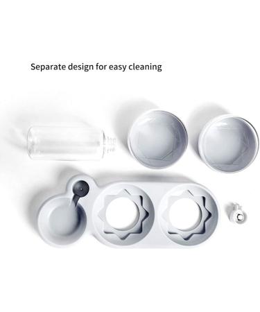NATRUTH Cat Bowls Gravity Water & Double Food Triple Bowls Set with Mat & Spoon - Ideal for Wet/Dry Feeding - Grey - Buy Online on SooperMarket.com