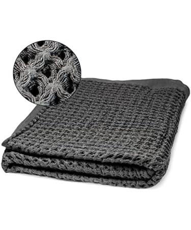 SUTERA Silverthread Waffle Towel California | Quick Drying & Ultra Soft Luxury Hand Towel | Grey 16x30 - Buy Online on SooperMarket.com
