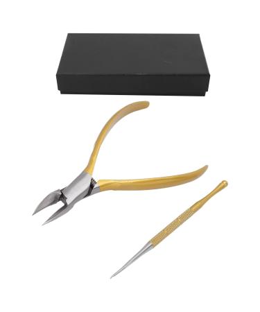 Toe Nail Clipper Streamlined Handle Remove Edges Of Nails Cuticle Clipper Stainless Steel for Hand for Cuticle for Dead Skin(Tyrant Gold)
