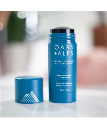 Oars + Alps Activated Charcoal Face Wash 1.4 oz - Exfoliating Cleanser for Blackheads & Acne - Travel Size, Vegan & Gluten-Free - Buy Online on SooperMarket.com