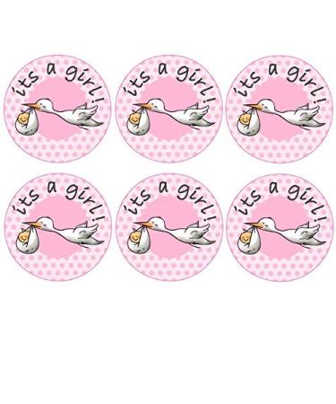 35 x Pre Cut "its a Girl" Stork Baby Shower Cup Cake - Fairy Cake Toppers/Decorations Edible Wafer Paper