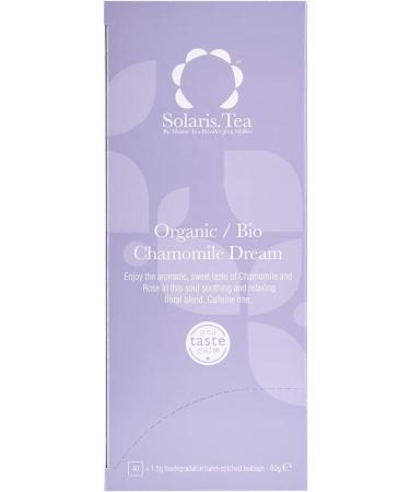 Solaris Tea - Organic Chamomile Dream | 100% Organic Whole Leaf Tea | Certified Vegan | 40x Biodegradable Stitched Teabags (1 x 60 g) - Buy Online on SooperMarket.com