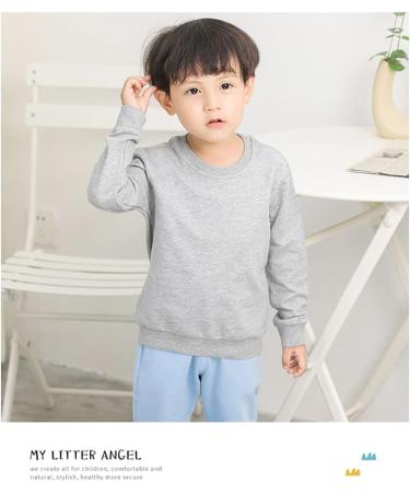 Taigood Boys Cotton Jumper Sweatshirt | Long Sleeve Pullover for Kids 1-7 Years | Gray, 12-18 Months - Buy Online on SooperMarket.com
