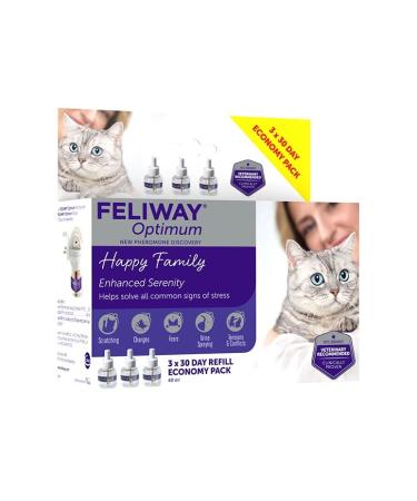Feliway Optimum Refill Purple Package may vary 3 Count ( Pack of 1)