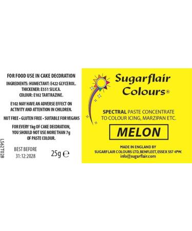 Sugarflair Melon Spectral Food Colouring Paste 25g - Highly Concentrated for Sugar Pastes, Buttercream, Royal Icing - Vibrant Dye - Buy Online on SooperMarket.com