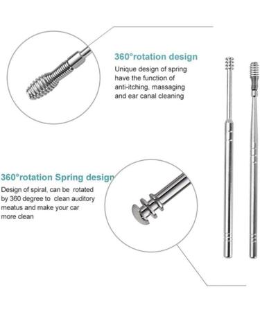 Portable Steel Spring Ear Wax Remover - Earpick Ear Cleaning Tool - Buy Online on SooperMarket.com