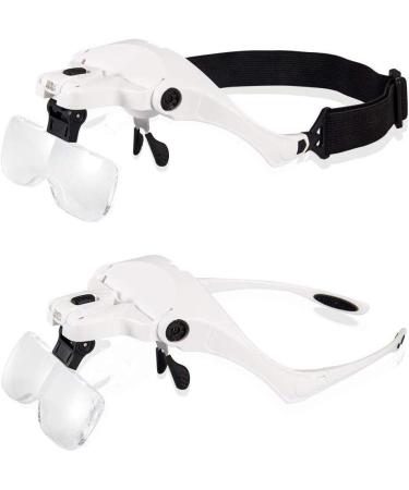 Xrten 5 Lens 1.0X/1.5X/2.0X/2.5X/3.5X Head Mount Magnifier with LED Professional Light Hands Free Headband Glasses Loupe for Reading Jewelry Loupe Watch & Electronic Repair - Buy Online on SooperMarket.com