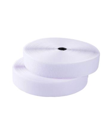 Sew on Hook and Loop Tape 3/4 Inch Width  Non-Adhesive Sticky Back  Sewing Fastening Tape Nylon Fabric Fastener Interlocking Tape Sewing Fasteners for Sewing DIY Crafts (White  16.4FT) 3/4 IN x 16.4 FT White
