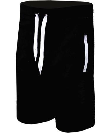 Alalaso Men's Summer Cargo Shorts - Straight Solid Design with Drawstring Waist, Pockets for Camping, Travel, Fishing - Black, Size Medium - Buy Online on SooperMarket.com