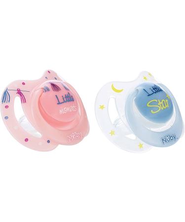 Glow in the Dark Silicone Bow Tie Baby Pacifiers - BPA Free Oval 2 Pack - Buy Online on SooperMarket.com