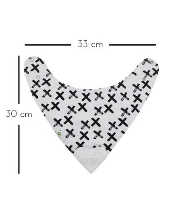 Pickle & Olive Reversible Baby Teething Bibs with Heart Shaped Teether - Monochrome (Set of 2) - Buy Online on SooperMarket.com