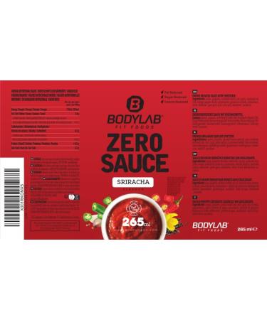 BODYLAB24 Zero Sauce Sriracha 265ml - Low-Calorie Fat & Sugar Reduced Perfect for All Diets - 3-9 kcal per 15g Portion - Buy Online on SooperMarket.com