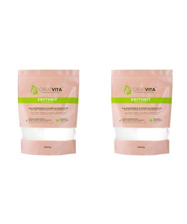 GreatVita Erythritol 1000g calorie-free sweetener without GMOs (pack of 2) 1 kg (pack of 2)