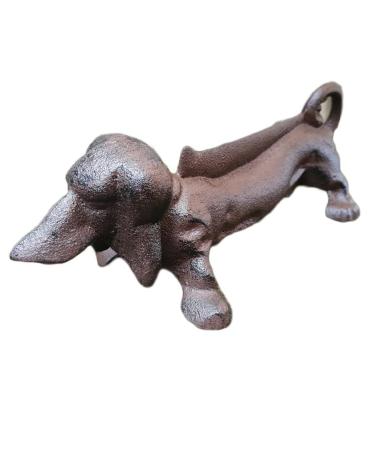 Darthome Cast Iron Daschund Boot Scraper Antique Sausage Dog Shoe Mud Garden Boot Care 31cm