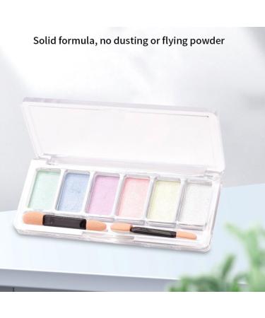 Nail Mirror Powder 6 Colours Manicure Chrome Glitter Pigment with Eyeshadow Stick Colorful nail chrome powder - Buy Online on SooperMarket.com