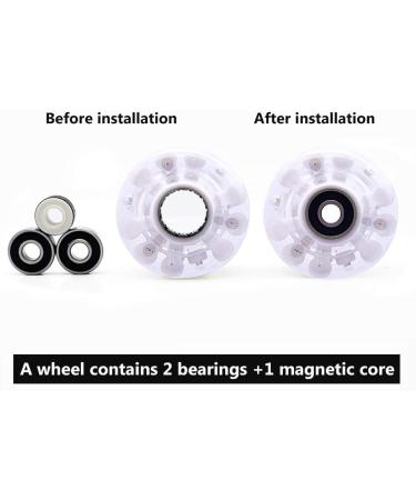 Nezylaf 8 Piece Light Up Roller Skate Wheels with Bearings - Indoor/Outdoor Double Row Skating - 32x58mm 78A - Luminous 6-Color LED - Buy Online on SooperMarket.com