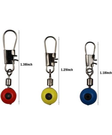 Fishing Line Sinker Slides Float Connector Rolling Swivels with Snaps 60pcs/box - Red/Yellow/Blue - Buy Online on SooperMarket.com