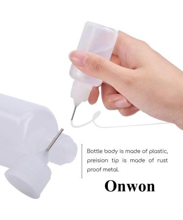 Onwon 10-Piece Precision Needle Tip Glue Bottle Applicator - 1oz/30ml Empty Squeeze Bottles for DIY Crafts - Buy Online on SooperMarket.com