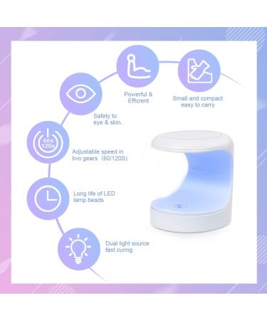 URAQT 16W Mini UV LED Nail Lamp for Quick Drying Gel Polish - Portable USB Nail Dryer for Home and Professional Nail Art - 60s/120s Curing Time - Buy Online on SooperMarket.com