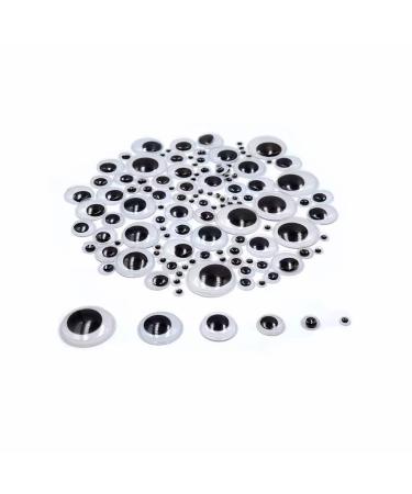 120pcs Black Googly Eyes Self Adhesive 6 Mixed Assorted Sizes, 6mm to 30mm Sticker Plastic Wiggle Googly Eyes for Crafts DIY Art Decorations 6 10 15 20 25 30mm 6mm-30mm,120pcs