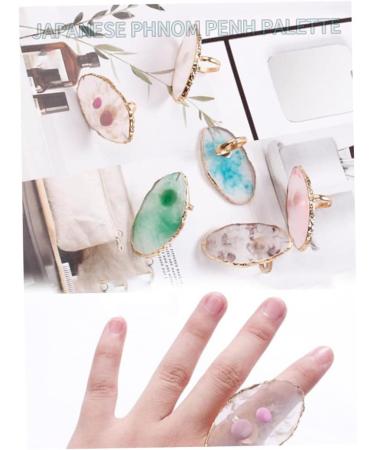 Nail Art Finger Ring Palette Polish Holder Color Mixing Plates Manicure Tools nail polish holder ring Pink - Buy Online on SooperMarket.com