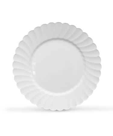 Premium Hard Plastic Round White Plates  100 x 6 -Washable & Reusable - Party Supplies For Birthdays, Celebrations, Buffets, Fiestas, Catering & More 6 inches, 100 pack White