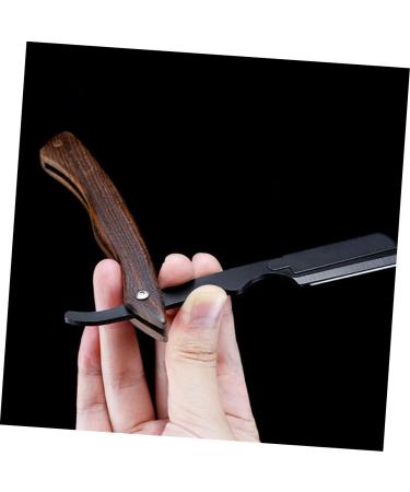 Didiseaon Wooden Razor Manual Shaver - Portable Clip-on Stainless Steel Eyebrow Trimmer | Old Fashioned Foldable Tool Holder for Precision Grooming - Buy Online on SooperMarket.com