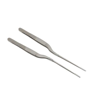 Pack of 2 stainless steel tweezers corrosion protection curved tweezers for hearing aids