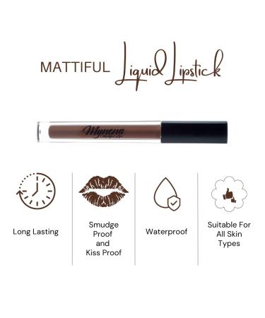 Mynena Brown Liquid Lipstick - Long-Lasting, Kissproof, Waterproof Matte Lip Stain | Cyndia - Buy Online on SooperMarket.com