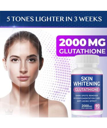 ROCKPEAK Skin Whitening Glutathione 2000 mg - Brightening Pills | 90 Capsules for Radiant Skin - Fast International Shipping - Buy Online on SooperMarket.com