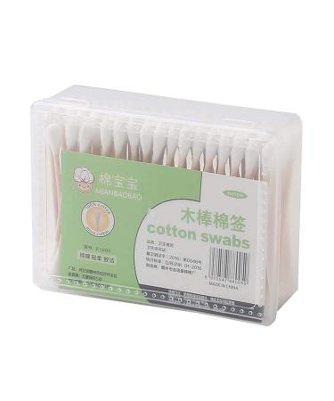 130 Counts Cotton Swabs Natural Double Tipped Organic Buds Cruelty Free Cotton Buds E04