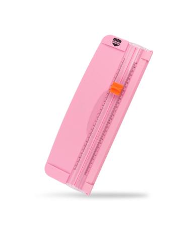 ZEQUAN Small Paper Trimmer  Portable Paper Cutter for Label  Origami  Card  Photo  Coupon  Scrapbook  Cardstock  Laminated Paper  and Craft Project Pink