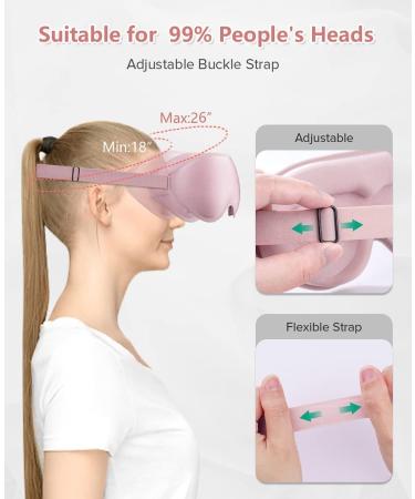 3D Contoured Sleep Mask for Women Men - 99% Blackout Eye Covers - Comfortable & Adjustable - Perfect for Travel and Lash Extensions - Pink - Buy Online on SooperMarket.com