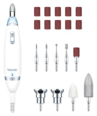 Beurer MP62 Professional Nail Drill Kit, Portable Electric File Machine with 10 Attachments & 10 Sanding Bands, Efile Dremel for Acrylic Gel Manicure and Pedicure, LED Light, with Storage Case MP62 with cable