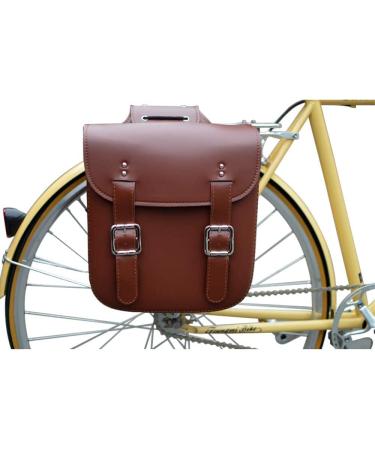 SENQI Retro Bicycle Rack Bag - Leather Rear Seatpost Bag for Vintage Bikes - Brown - Buy Online on SooperMarket.com