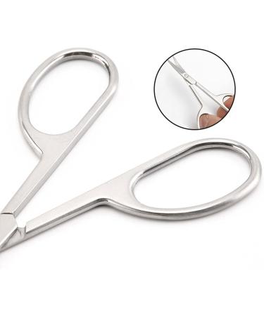 Professional Stainless Steel Eyebrow Nose Cuticle Scissor Curved Blade Nail Manicure Hairs False Eyelashes Trimmer Sharp Scissors - Buy Online on SooperMarket.com