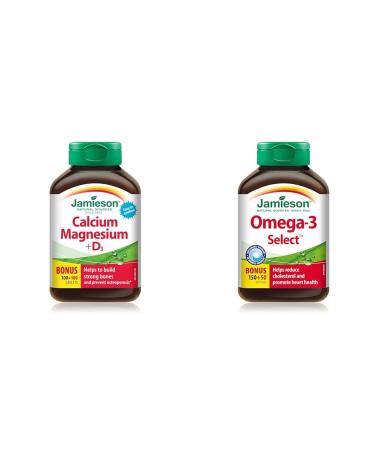 Jamieson Calcium Magnesium and Vitamin D3 & Omega-3 Select 1 000 mg