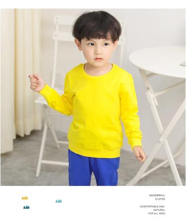 Taigood Boys Cotton Jumper Sweatshirt Long Sleeve T-Shirt - Age 5-6 Years Yellow - Buy Online on SooperMarket.com