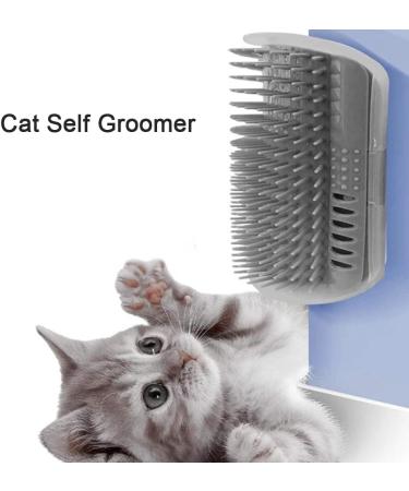Cat Self Groomer Wall Corner Massage Comb for Long & Short Fur Cats - Grey - Buy Online on SooperMarket.com