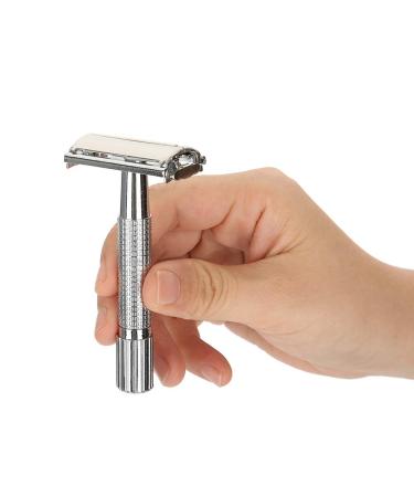 Men's Safety Razor with Case | Zinc Alloy Double Edge Shaver for Beard & Body Hair | Premium Grooming Tool - Buy Online on SooperMarket.com