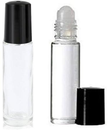 6 Pack 10ml Empty Clear Glass Roll-On Bottles with Glass Balls - Ideal for Perfumes Essential Oils & Lip Gloss Storage - Buy Online on SooperMarket.com