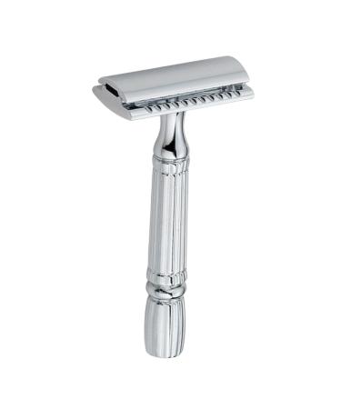 harayaa Double Edge Safety Razor Blades Shaving Long Handle Made of Zinc Alloy for Male Home Use with 5 Razor Blades